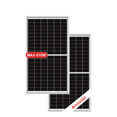 Amosolar 580W 590W 600W 610W Полурезанная солнечная панель с 3,2 мм низкожелезным закаленным стеклом