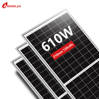Amosolar 580W 590W 600W 610W Полурезанная солнечная панель с 3,2 мм низкожелезным закаленным стеклом