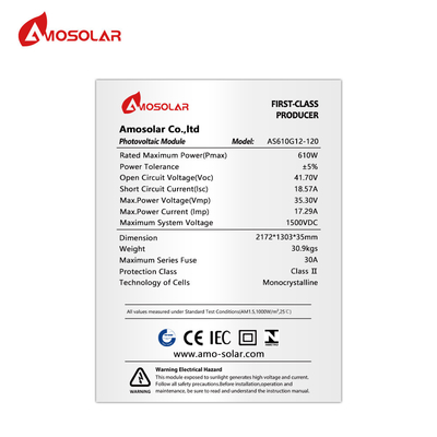 Ключевая коробка IP68 Amosolar 120 Солнечные элементы 580w 585w 595w 600w 610w Солнечная панель