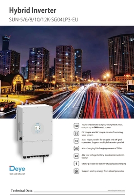 SAA/CE/TUV/VDE/CEI Сертификат Deye Домашний инвертор 5кВт 6кВт 8кВт SUN-6K-SG01HP3-EU-AM2