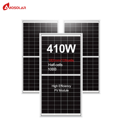 Монокристаллическая солнечная панель Amosolar 410W Half Cell с коробкой соединения IP68