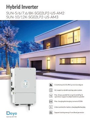 Трифазный гибридный инвертор типа Deye 5KW 8KW однофазный SUN-5K-SG03LP1-EU