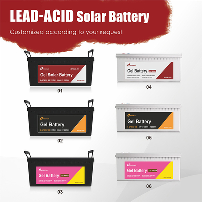 Гелевая свинцово-кислотная батарея 12V 24V 50Ah 75Ah 100Ah 150Ah 200Ah 250Ah 500Ah для солнечной системы хранения