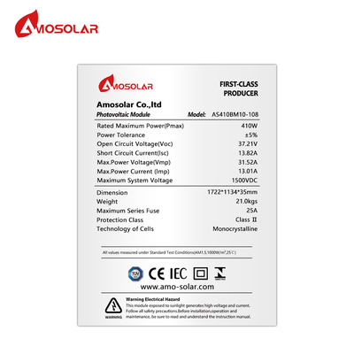 Склад ЕС 400W 405W 410W Моно солнечная панель с размерами панели 1722*1134*35MM