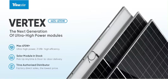 PERC Trina Eu На складе Вертекс N Моно солнечные панели 550W 560W 590W 600W 660W 670W Бифациальный монокристаллический солнечный PV модуль