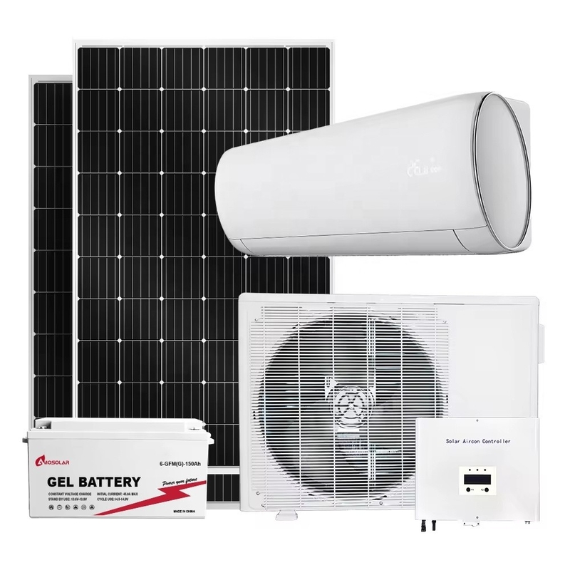 DC AC DUAL POWER 9000 BTU Амосолярный жилой солнечный кондиционер с солнечной панелью бесплатное охлаждение на солнце