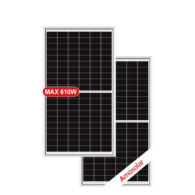 Amosolar 580W 590W 600W 610W Полурезанная солнечная панель с 3,2 мм низкожелезным закаленным стеклом