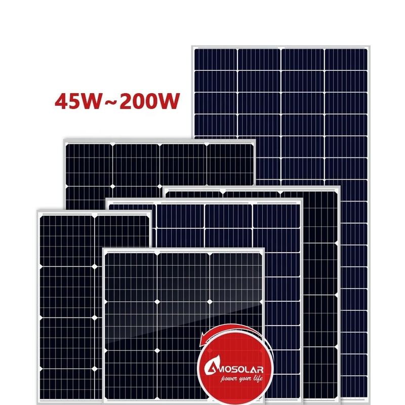 Amosolar Маленькая солнечная панель для уличного освещения RV 55w 100w 150w 200w Безопасный пакет